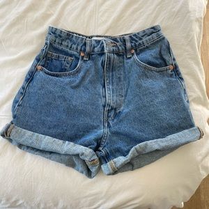Zara Mom Fit Denim Shorts